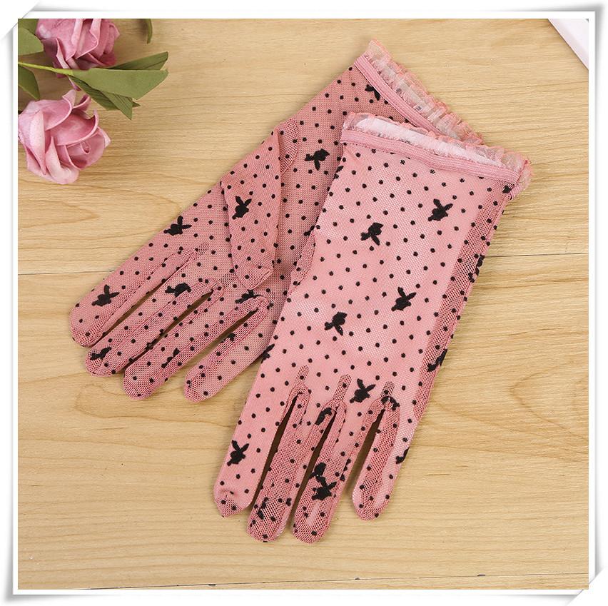 Internet Celebrity New Sunscreen Gloves Women&#039;s Summer Korean-Style Outdoor Lace Gloves with Fingers