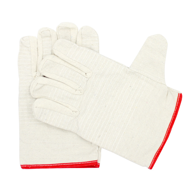 24-Line Double-Layer Canvas Gloves Full Lining Thickened Arc-Welder&#039;s Gloves Work Durable Grinding Welder Canvas Gloves
