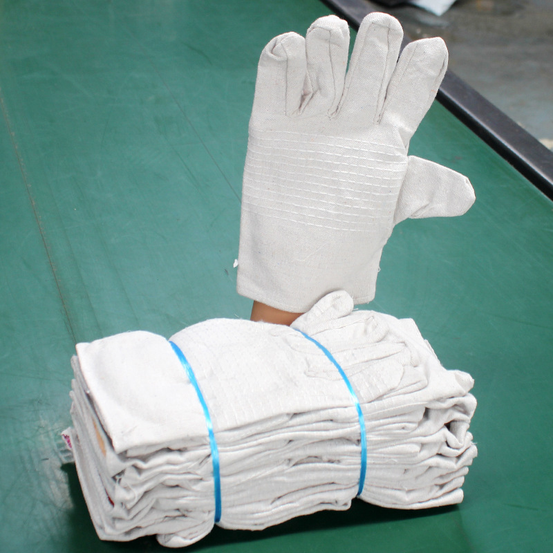 24-Line Double-Layer Canvas Gloves Full Lining Thickened Arc-Welder&#039;s Gloves Work Durable Grinding Welder Canvas Gloves