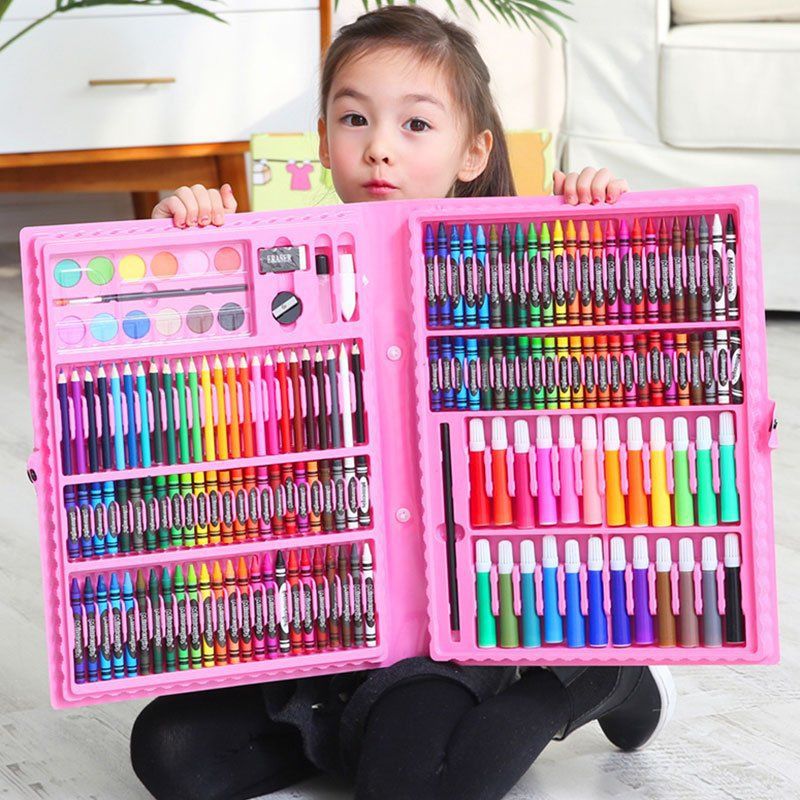 Children&#039;s Drawing Set Watercolor Pen Painting Brush Wax Crayon Oil Pastels Pupils&#039; Stationery School Supplies Set