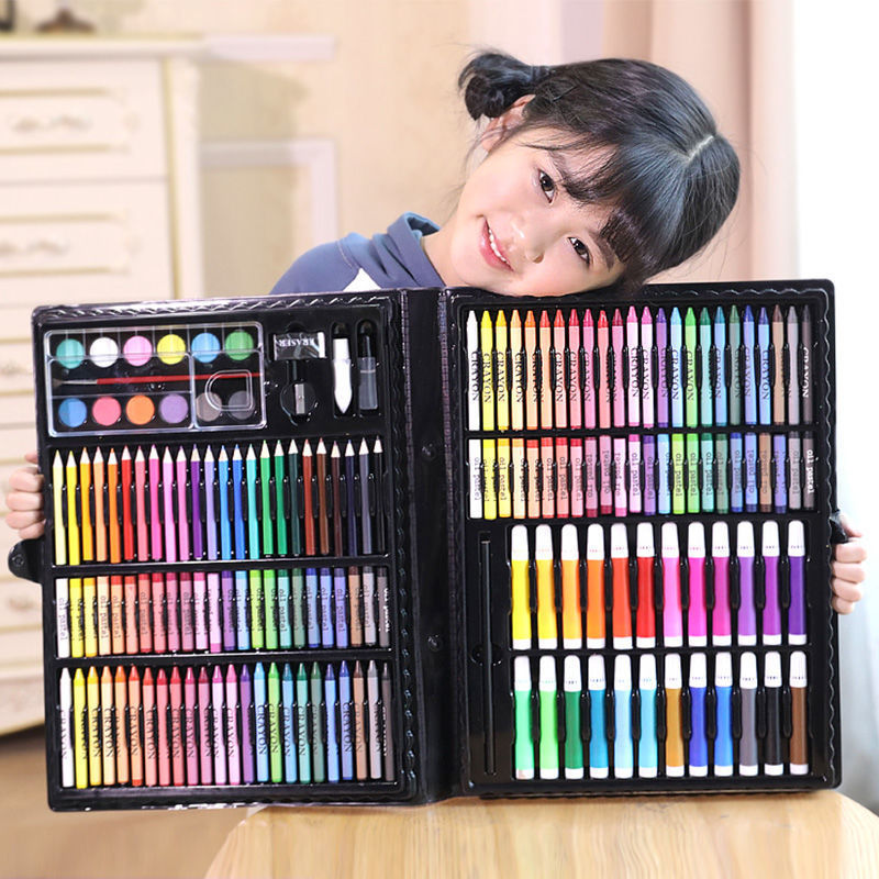 Children&#039;s Drawing Set Watercolor Pen Painting Brush Wax Crayon Oil Pastels Pupils&#039; Stationery School Supplies Set