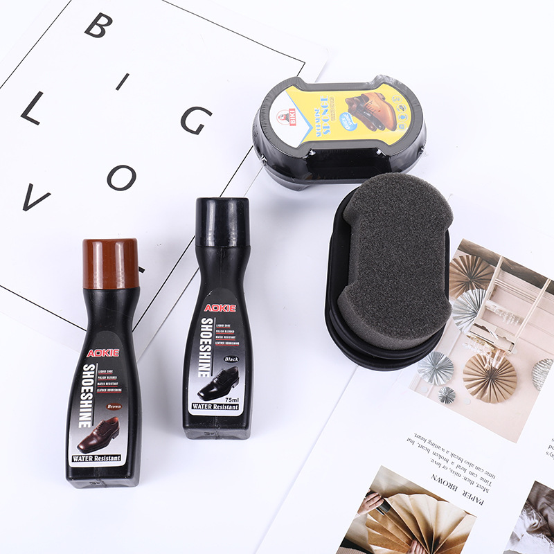 Shoe-Brush Leather Shoes Maintenance Brightening Artifact Double-Sided Sponge Shoe Polish Colourless Shoe Wax Shoe Polish Brush
