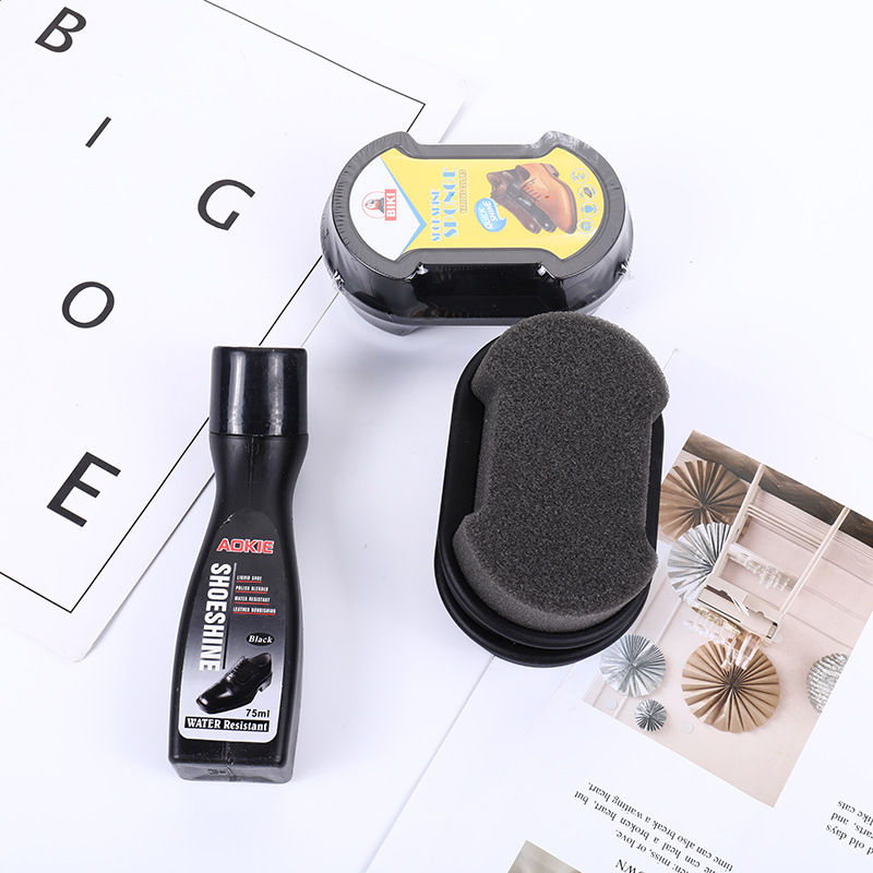 Shoe-Brush Leather Shoes Maintenance Brightening Artifact Double-Sided Sponge Shoe Polish Colourless Shoe Wax Shoe Polish Brush
