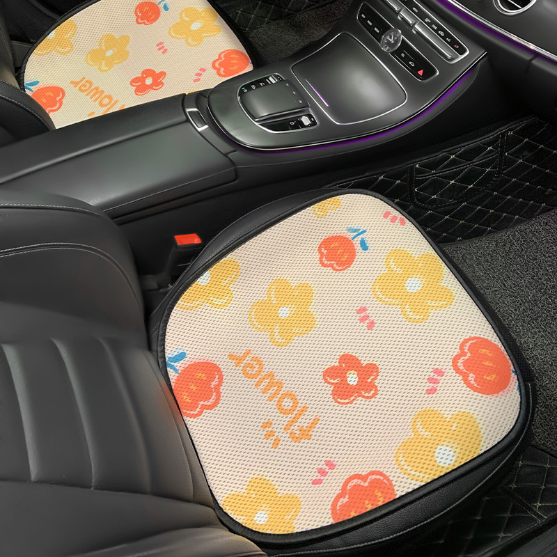 Car Sitting Cushions Seat Cushions Car Chair Mat Cartoon Cute Four Seasons Universal Summer Breathable Ice Silk Cool Pad Sets Summer