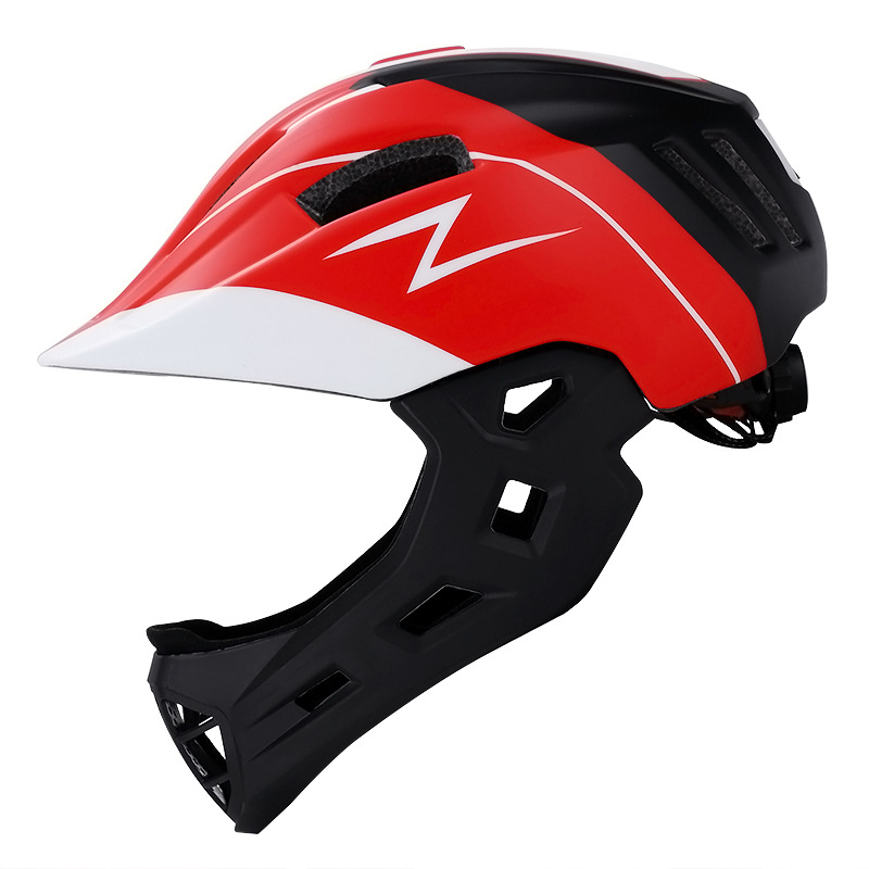 Riding Helmet Integrated Molding Balance Bike (for Kids) Full Face Helmet Fly Net Bicycle Helmet with USB Rechargeable Light