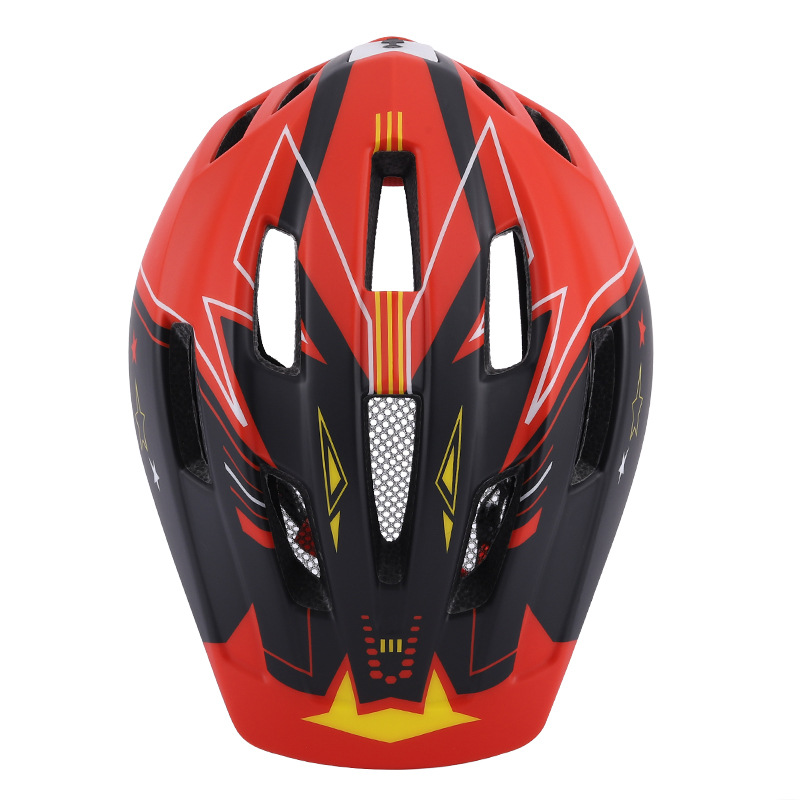 Children&#039;s Full Face Helmet Balance Car Skateboard Bike Riding Helmet Integrated Molding with Insect-Proof Mesh Belt USB Rechargeable Light