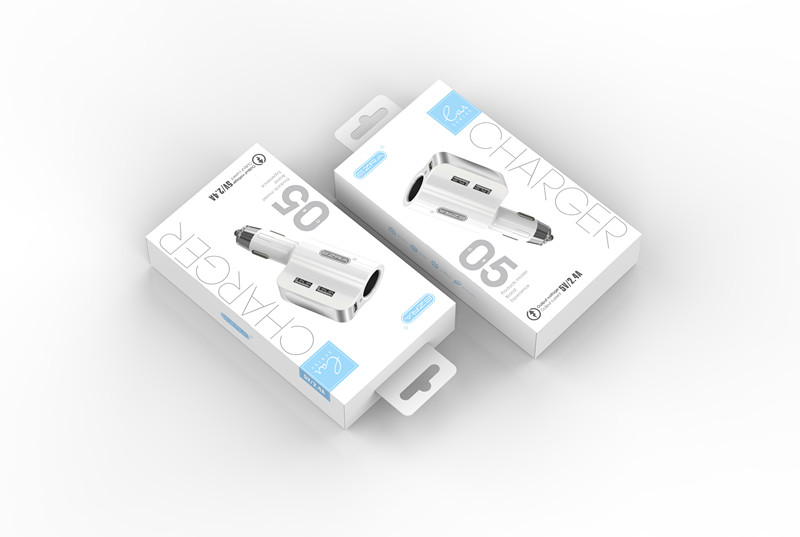Aidu Car Charger Car Multifunction One-to-Two Dual USB Interface Mobile Phone Tablet Car Charger Head Cigarette Lighter