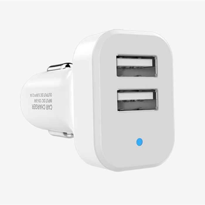 Dual USB Port 2.1a Vehicle-Mounted Mobile Phone Charger Universal Model 2-in-1 Mini Car Charger Travel Cute Portable