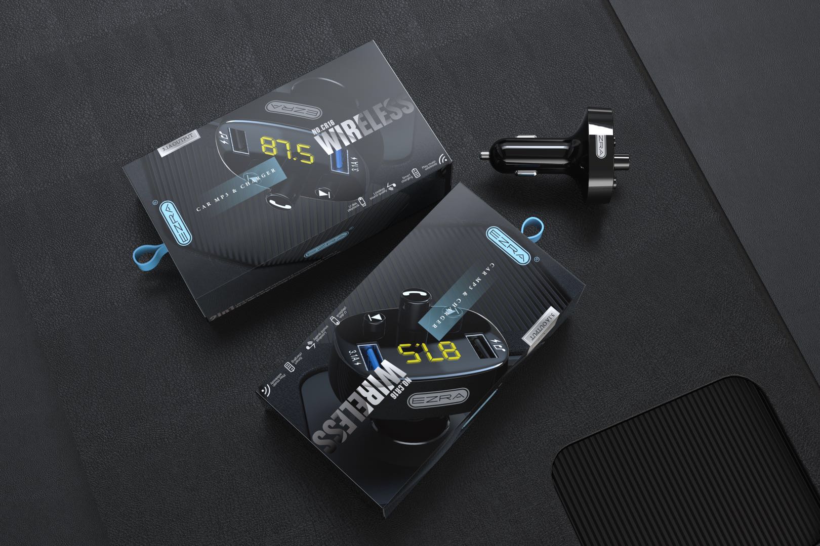 New Car Bluetooth MP3 Car Charger 5.0 Bluetooth Hands-Free FM Cigarette Lighter Charger Player Universal Atmosphere