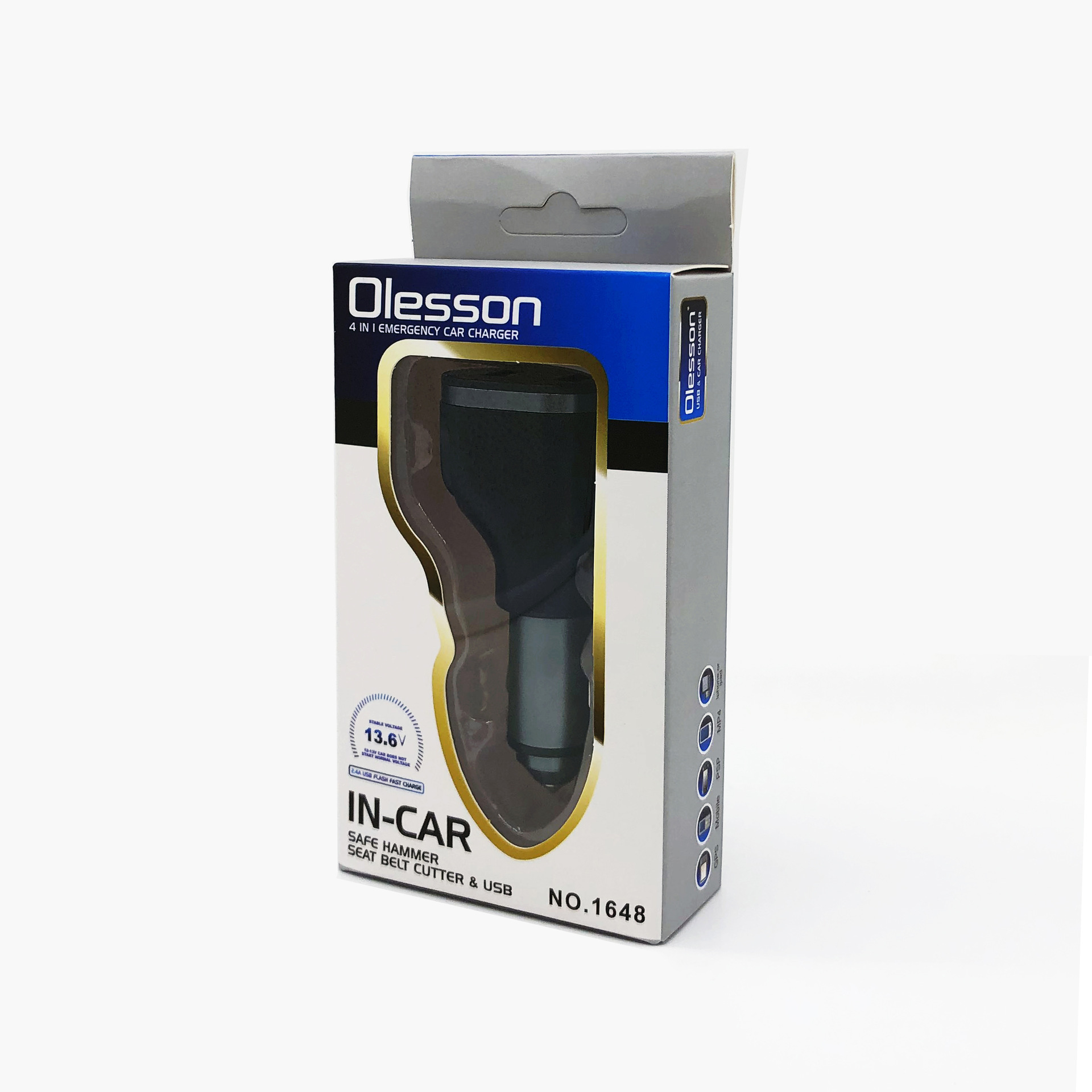 Mini Dual USB Fast Charge Digital Display Safety Hammer Escape Multifunction Car Charger With Cutting Safety Belt Blade 1648