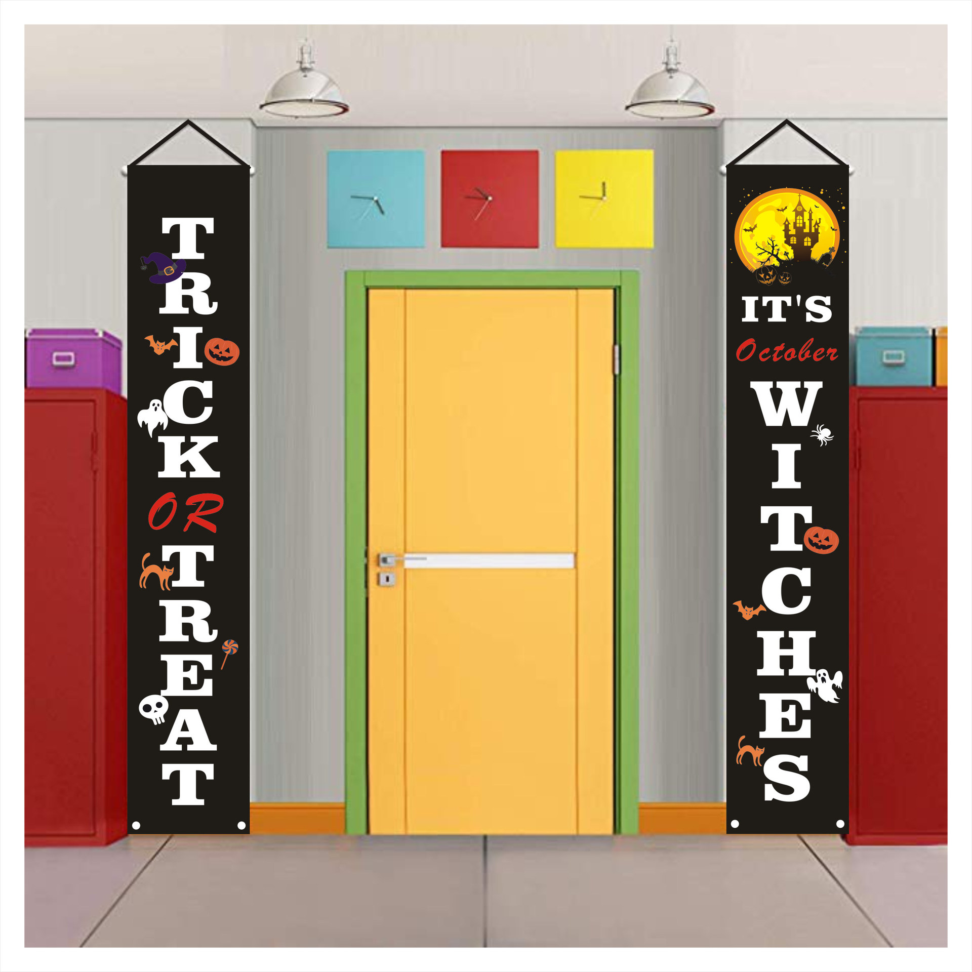 Amazon Halloween door Curtain Christmas Couplet Halloween Couplet banner support to map Custom made