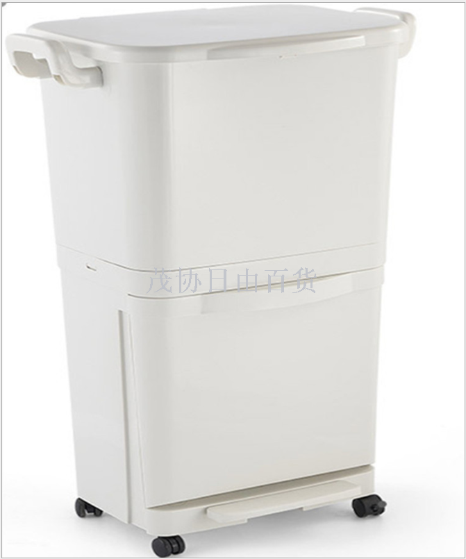 Kitchen sorting bin large wet and dry bin double plastic belt pulley bin