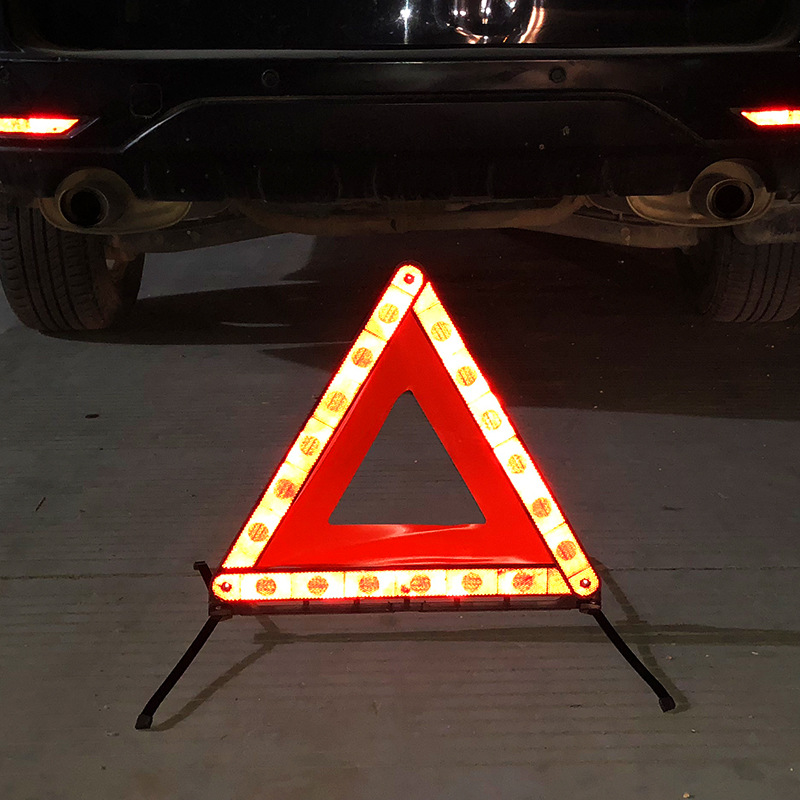 Car Emergency Parking Accident Tripod Warning Sign Car Multifunction Annual Inspection Tripod Folding Card