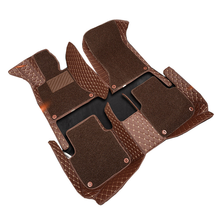 Factory Direct Sales Car Foot Mat Fully Surrounded by Wire Loop Leather Double Detachable Butterfly Pattern Special Car Foot Mat