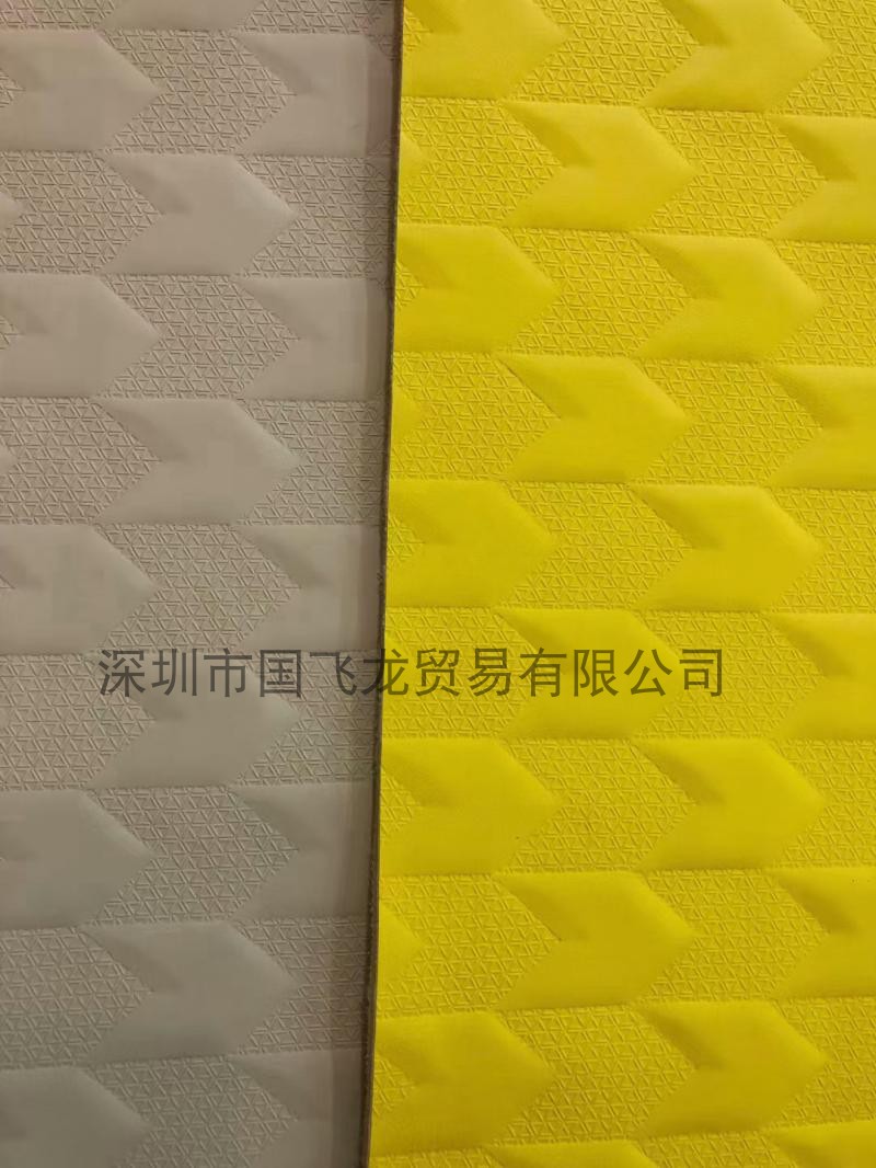 Aviation-Grade Car Foot Mat Material Wireless Soft Carving V Pattern Small Diamond Pattern Car Logo Pattern 6mm Thick Sponge Leather