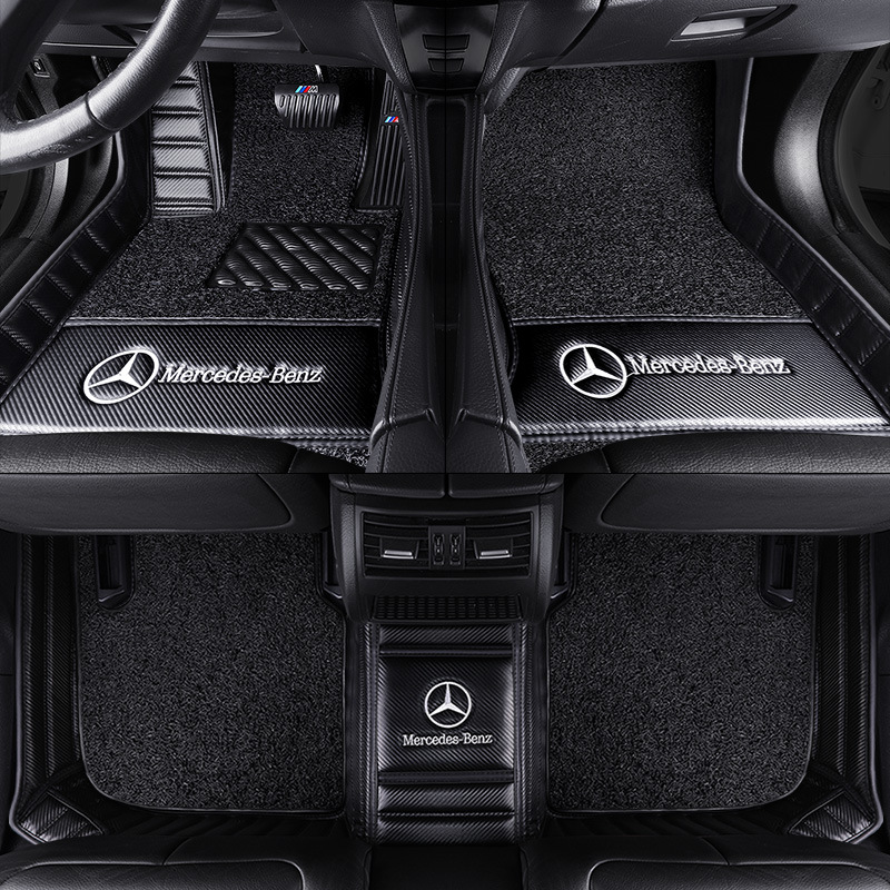 Carbon Fiber Pattern Car Foot Mat Suitable for Mercedes Benz