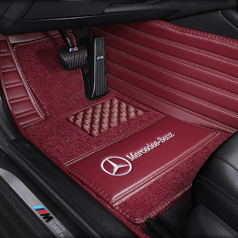 Carbon Fiber Pattern Car Foot Mat Suitable for Mercedes Benz