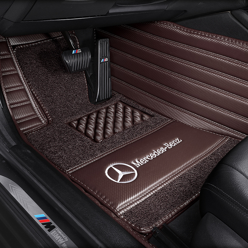 Carbon Fiber Pattern Car Foot Mat Suitable for Mercedes Benz