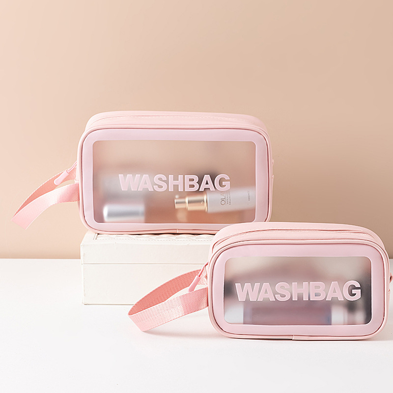 2020 Internet Hot Multi-Functional Portable Travel Frosted Waterproof Skin Care Transparent PVC Makeup Toiletry Bag Ming