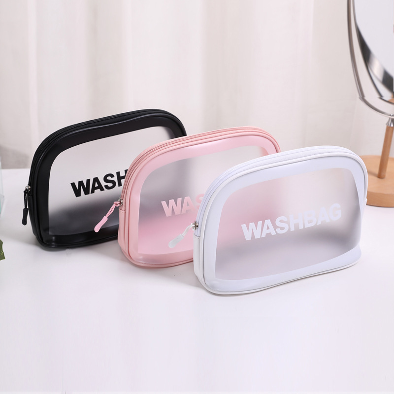 2020 Internet Hot Multi-Functional Portable Travel Frosted Waterproof Skin Care Transparent PVC Makeup Toiletry Bag Ming