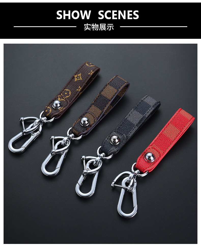 Cross-Border Luxury Plaid Car Key Ring Leather Key Ring Silver Fashion Bag Package Pendant Manufacturer Cross-Border Luxury Plaid Car Key Ring Leather Key Ring Silver Fashion Bag Package Pendant Manufacturer