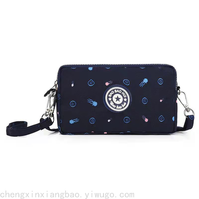 Cross-Border Mobile Phone Bag Coin Purse Messenger Bag Female Large Capacity Shoulder Clutch Fashion Bag Fabric Wrist