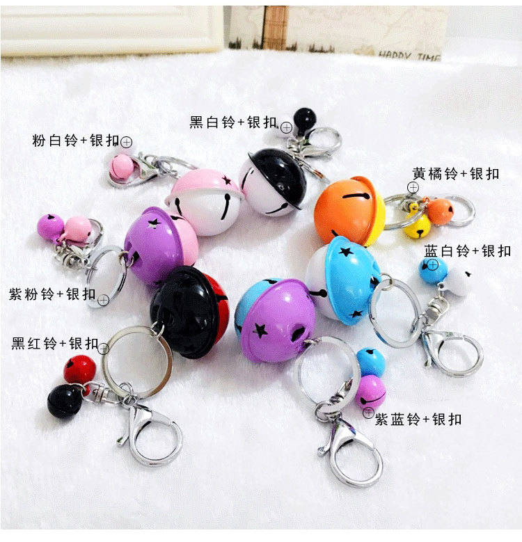 Korean Style Creative Metal Candy Color Bell Key Buckle Women's DIY Phone Case Accessories Couple Bags Pendant Wholesale Korean Style Creative Metal Candy Color Bell Key Buckle Women's DIY Phone Case Accessories Couple Bags Pendant Wholesale