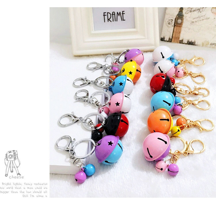 Korean Style Creative Metal Candy Color Bell Key Buckle Women's DIY Phone Case Accessories Couple Bags Pendant Wholesale Korean Style Creative Metal Candy Color Bell Key Buckle Women's DIY Phone Case Accessories Couple Bags Pendant Wholesale