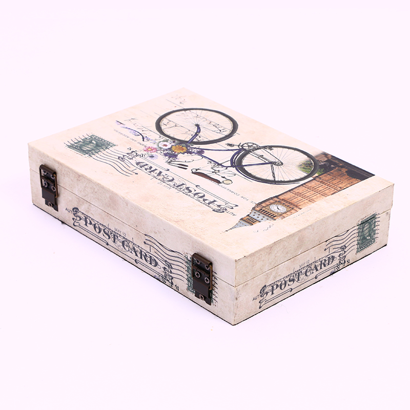 European-Style Retro Portable Leather Case Coffee Table Dowry Box Buckle Box Storage Box Display Box Guesthouse Decoration