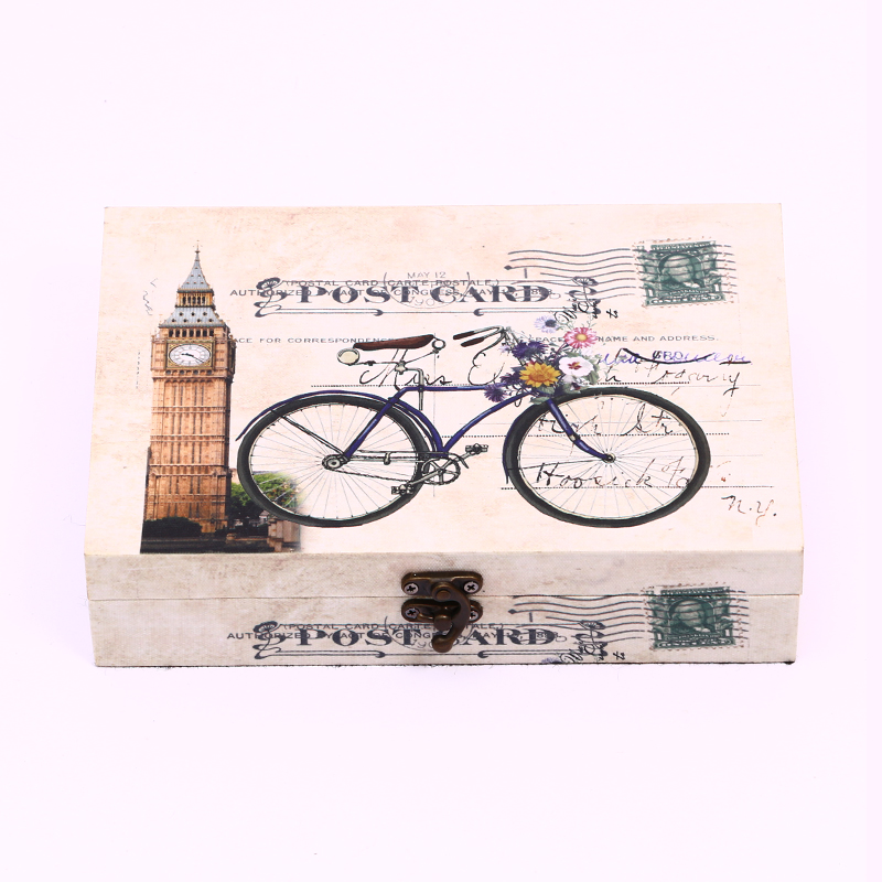 European-Style Retro Portable Leather Case Coffee Table Dowry Box Buckle Box Storage Box Display Box Guesthouse Decoration