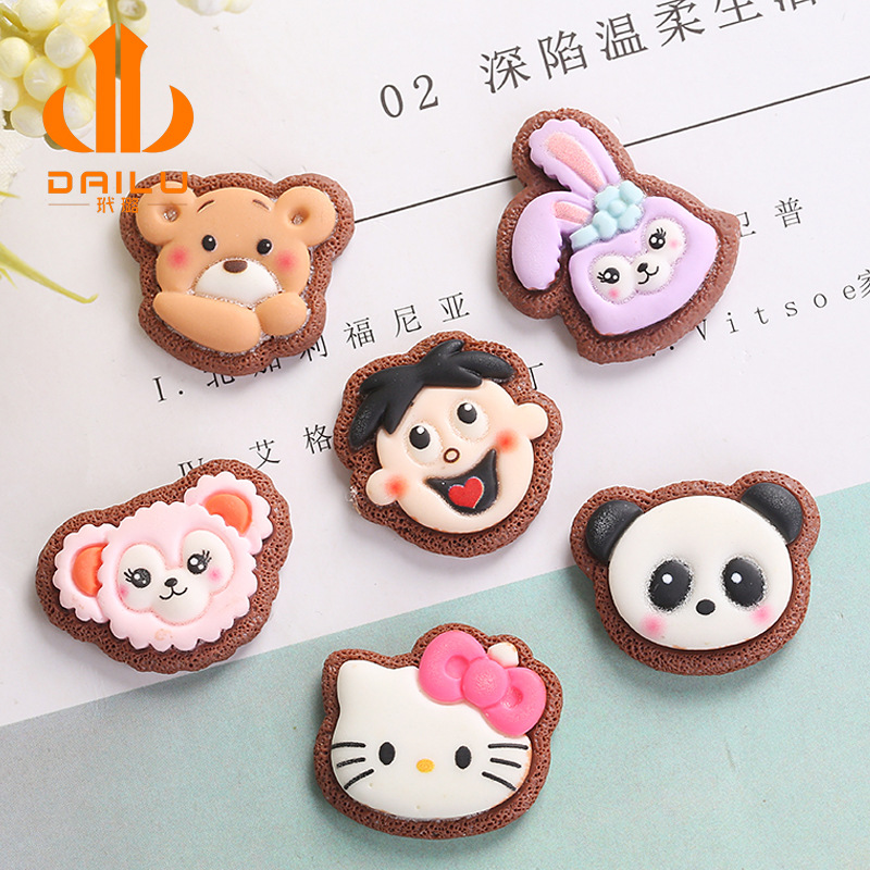 New Creative Cartoon Resin Accessories Doll DIY Cream Glue Phone Case Shoe Buckle Decorative Storage Box Patch