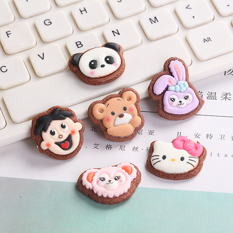 New Creative Cartoon Resin Accessories Doll DIY Cream Glue Phone Case Shoe Buckle Decorative Storage Box Patch