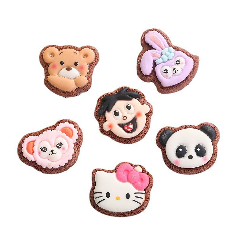 New Creative Cartoon Resin Accessories Doll DIY Cream Glue Phone Case Shoe Buckle Decorative Storage Box Patch