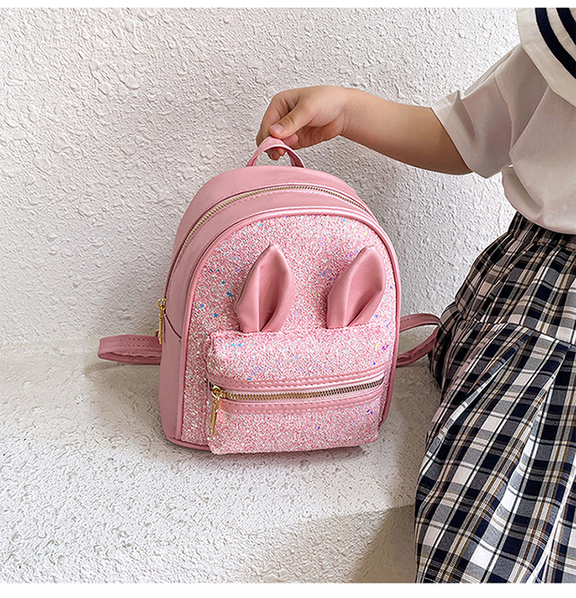 2021 New 2-8 Years Old Western Style Backpack Long Ears Cute Cartoon Bag Children's Bag Factory Wholesale