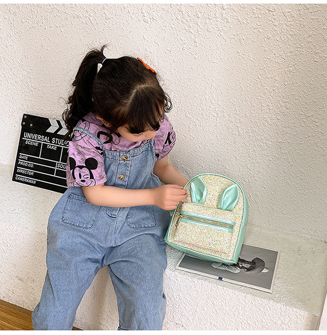 2021 New 2-8 Years Old Western Style Backpack Long Ears Cute Cartoon Bag Children's Bag Factory Wholesale