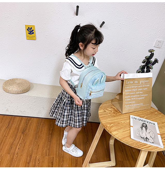 2021 New 2-8 Years Old Western Style Backpack Long Ears Cute Cartoon Bag Children's Bag Factory Wholesale