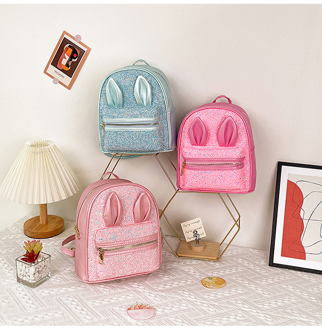 2021 New 2-8 Years Old Western Style Backpack Long Ears Cute Cartoon Bag Children's Bag Factory Wholesale