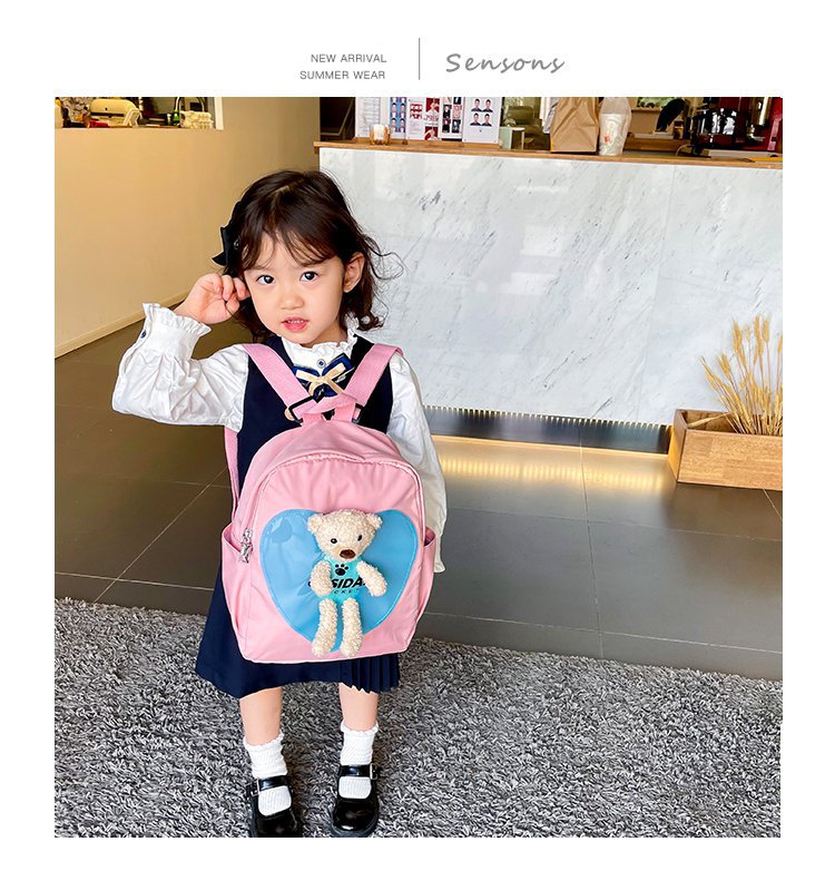 Foreign Trade Children's Backpack 2021 New Korean Style Internet Celebrity Bear Small Backpack Cartoon Bag Kindergarten Backpack Wholesale