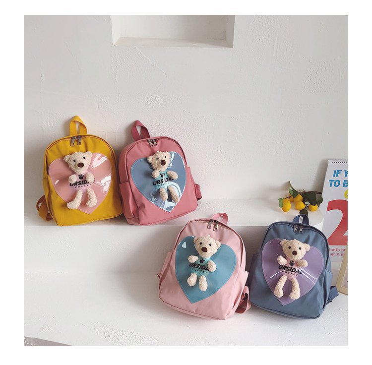 Foreign Trade Children's Backpack 2021 New Korean Style Internet Celebrity Bear Small Backpack Cartoon Bag Kindergarten Backpack Wholesale