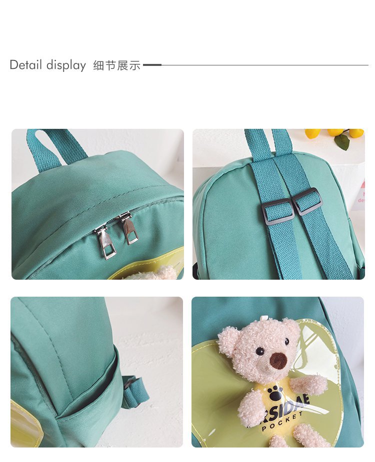 Foreign Trade Children's Backpack 2021 New Korean Style Internet Celebrity Bear Small Backpack Cartoon Bag Kindergarten Backpack Wholesale