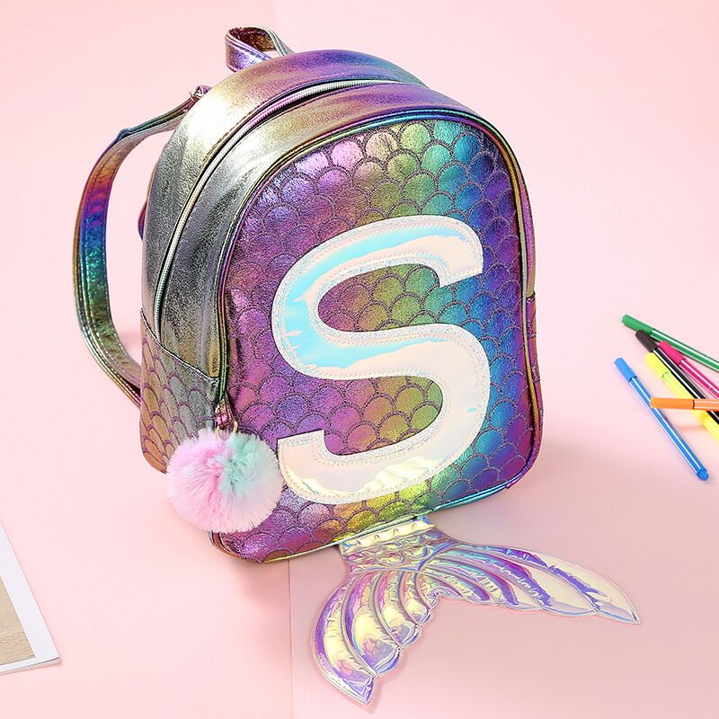 Unicorn new fish tail backpack for girls cartoon bag fish tail bag for children
