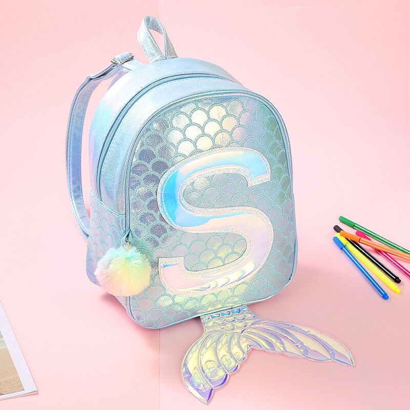 Unicorn new fish tail backpack for girls cartoon bag fish tail bag for children