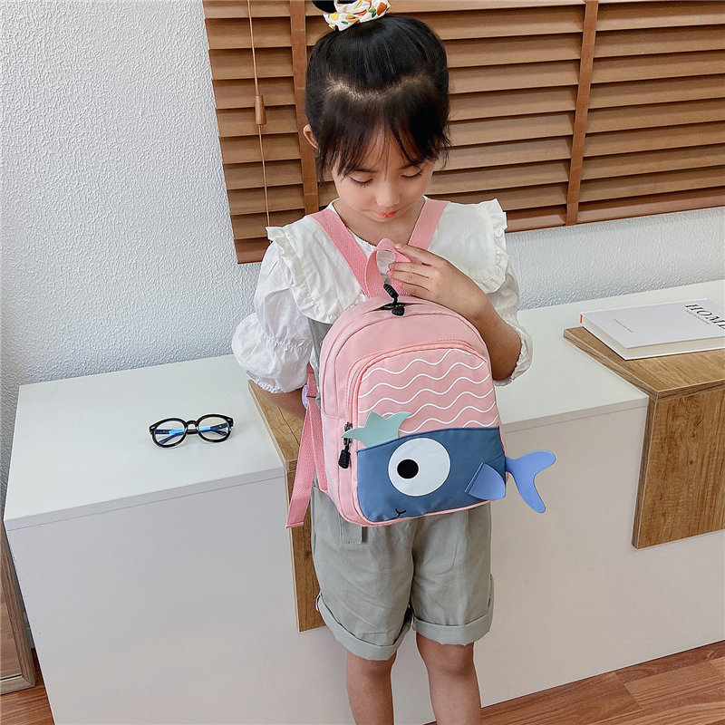 New Cloth Backpack Cute Cartoon Bag Fish Dolphin Kindergarten Backpack Korean Boys Girls&#039; Backpack
