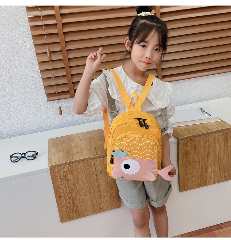 New Cloth Backpack Cute Cartoon Bag Fish Dolphin Kindergarten Backpack Korean Boys Girls' Backpack