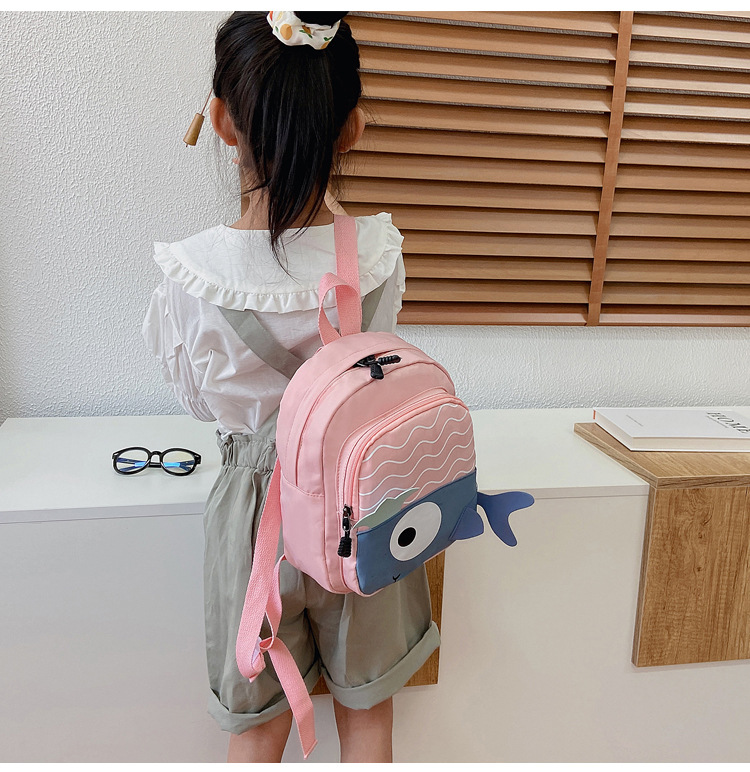 New Cloth Backpack Cute Cartoon Bag Fish Dolphin Kindergarten Backpack Korean Boys Girls' Backpack