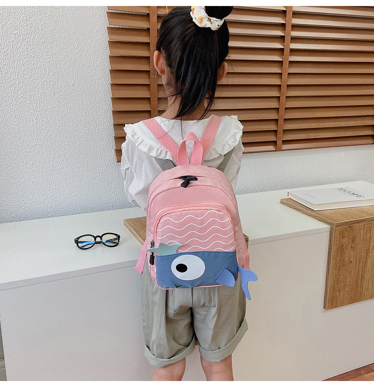 New Cloth Backpack Cute Cartoon Bag Fish Dolphin Kindergarten Backpack Korean Boys Girls' Backpack