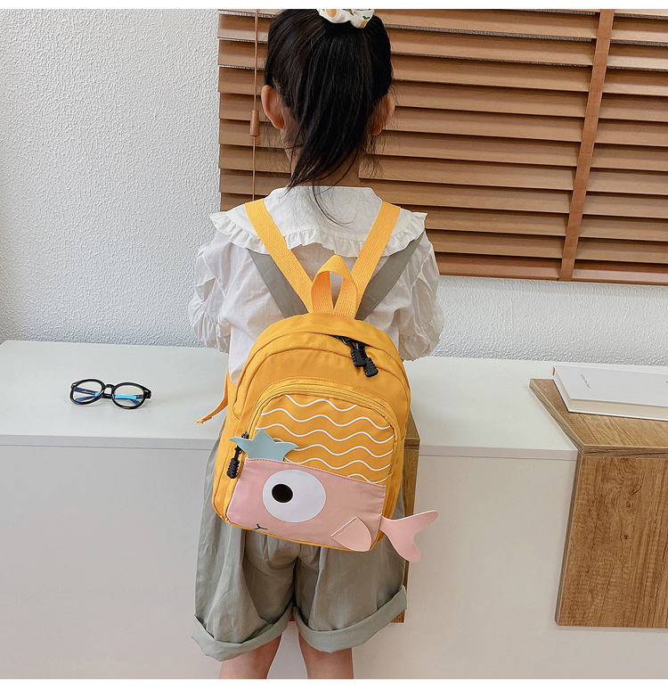 New Cloth Backpack Cute Cartoon Bag Fish Dolphin Kindergarten Backpack Korean Boys Girls' Backpack