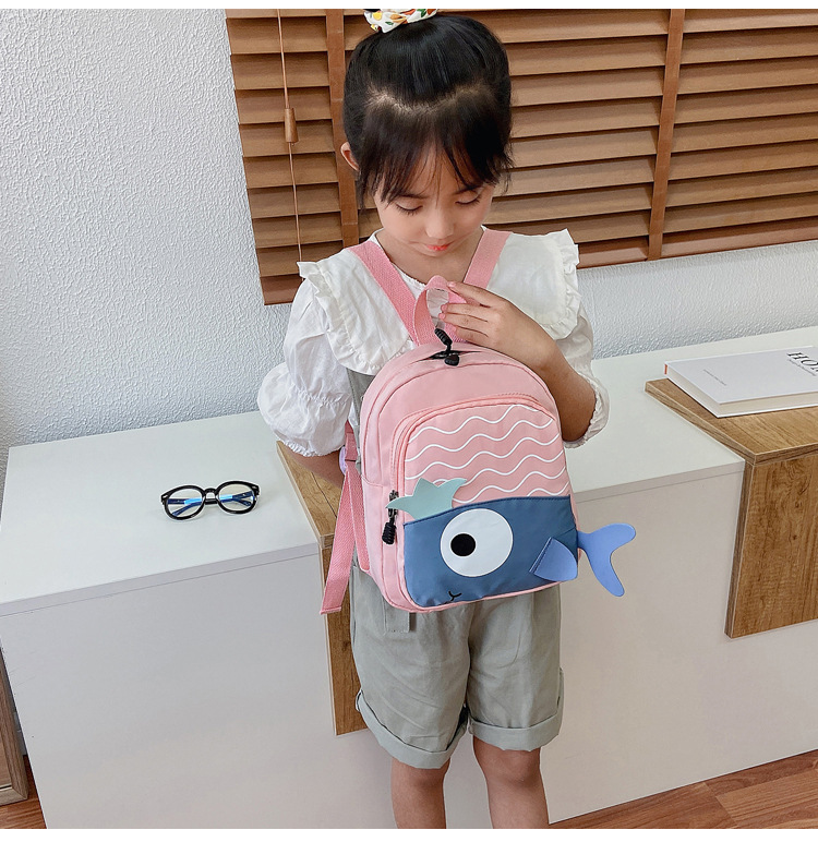 New Cloth Backpack Cute Cartoon Bag Fish Dolphin Kindergarten Backpack Korean Boys Girls' Backpack