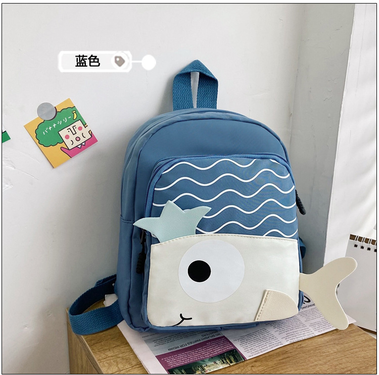 New Cloth Backpack Cute Cartoon Bag Fish Dolphin Kindergarten Backpack Korean Boys Girls' Backpack