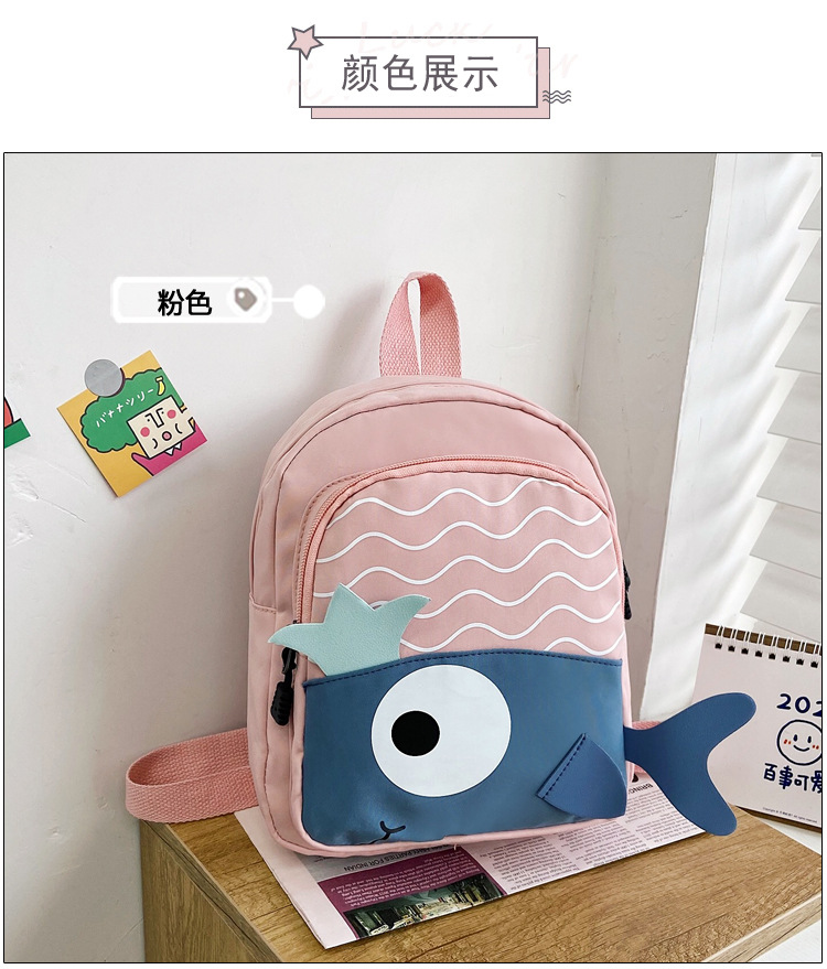 New Cloth Backpack Cute Cartoon Bag Fish Dolphin Kindergarten Backpack Korean Boys Girls' Backpack